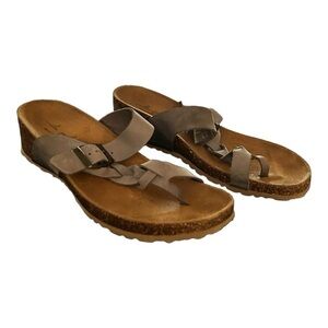 Mila Paoli Italy Braided Gray Birkenstock Style Sandals Women's Size 9.5 Shoes